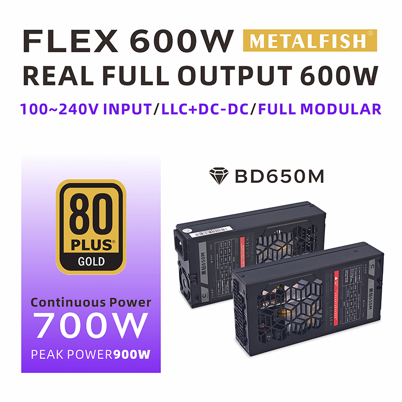Flex Atx Power Supply 600W 1U - METALFISH Flex 600W modulaire voeding Kleine